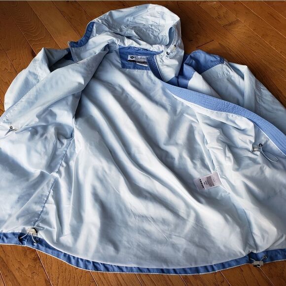 ☔️🔹️Columbia Blue Evolution Valley Two-Tone Zippered Jacket w/Hood Small - Picture 4 of 14